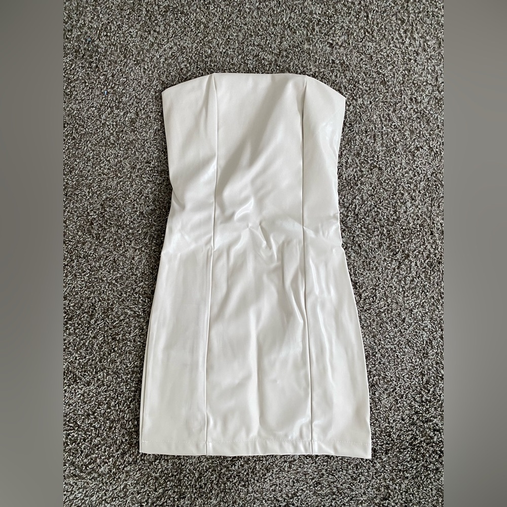 Faux leather tube dress